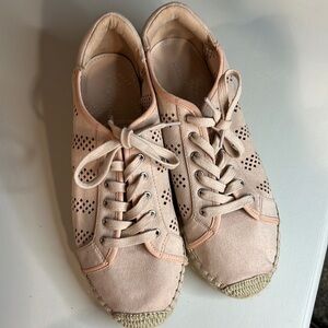 Marc Fisher Pink Perforated Baila Lace Up Espadrille Sneakers 8